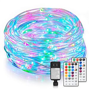 Mlambert 132Ft LED Rope Lights with 400 LEDs, Outdoor Waterproof 16 Colored Remote Control Plug in RGB Multi Color Fairy String Lights, for Bedroom Patio Décor Wedding Christmas Party