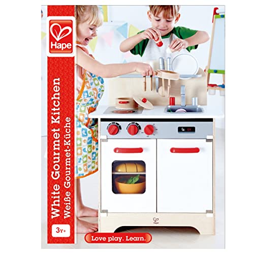 Hape Gourmet Kitchen Toy Fully Equipped Wooden Pretend Play Kitchen Set with Sink, Stove, Baking Oven, Cabinet, Turnable Knobs & Spice Shelf, Red | The Storepaperoomates Retail Market - Fast Affordable Shopping
