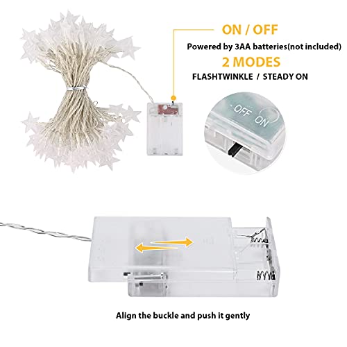 Star Lights, Createreedo 33FT 80 Stars White String Light Battery Operated LED Flashing Twinkle Lights for Christmas /Tree Décor/Halloween/Holiday/New Year Decorations/Outdoor etc | The Storepaperoomates Retail Market - Fast Affordable Shopping