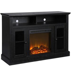 Ameriwood Home Chicago Fireplace TV Stand for TVs up to 50″, Black