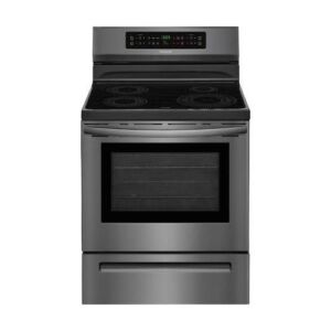Frigidaire FFIF3054TD 30 Inch Freestanding Electric Range with 4 Elements, Smoothtop Cooktop, 5.3 cu. ft. Primary Oven Capacity, in Black Stainless Steel