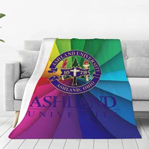 Thgjhya Ashland University Logo Fleece Blanket, Very Soft Microfiber Flannel Blanket for Couch Warm and Cozy for All Seasons