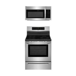 Frigidaire 2-Piece Stainless Steel Kitchen Package with FFIF3054TS 30″ Freestanding Induction Range and FFMV1645TS 30″ Over-the-Range Microwave