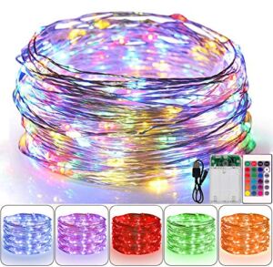 Multicolor Fairy Lights Battery Operated 26ft 16 Colors Changing String Lights Waterproof Firely Lights with Remote Control for Bedroom, Decorations, Halloween Decor, Christmas