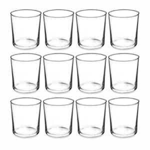 PMLAND Clear Glass Votive Candle Tealight Holders – Bulk Pack of 12