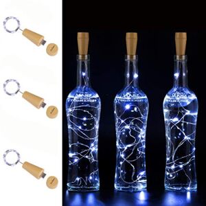 USB Powered 20LED Wine Bottle Cork Lights , AnSaw 3 Pack Rechargeable Bottle String Lights Bottle Starry Fairy Home Twinkle Decorative Lights for Party , Christmas, Halloween ,Wedding (Cool White)