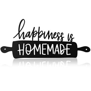 Kitchen Wall Art Decor Happiness Is Homemade Metal Sign Rustic Farmhouse Kitchen Decor Hanging Kitchen Decorations Wall Decorative Signs and Plaques for Home Dining Garden Room Outdoor 13.8 x 6.3 Inch