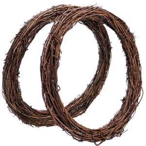 Byher Grapevine Wreath, 2 PCS 12 Inch Natural Vine Wreath for Crafts (Wreath Frame)