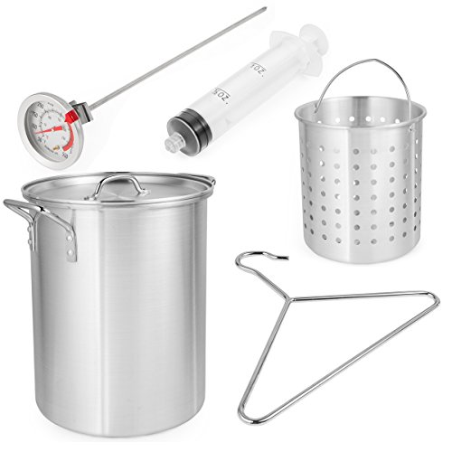 Barton Deluxe 30 QT Aluminum Turkey Deep Fryer Pot Boiling Lid Seafood Cajun Gas Stove Burner Stand Injector Thermometer 37,000 BTU | The Storepaperoomates Retail Market - Fast Affordable Shopping