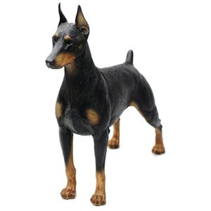 Comfy Hour Doggyland Collection, Miniature Dog Collectibles 7” Standing Dobermann Figurine, Realistic Lifelike Animal Statue Home Decoration, Black, Polyresin