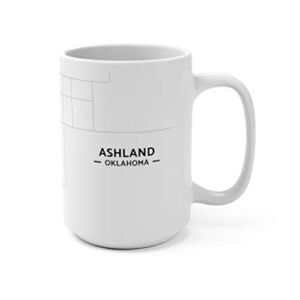 Ashland, Oklahoma OK Map Mug (15 oz)