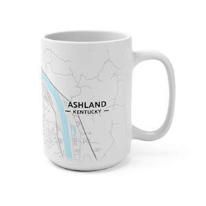 Ashland, Kentucky KY Map Mug (15 oz)