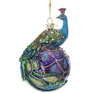 Noble Gems™ Peacock Glass Ball Ornament
