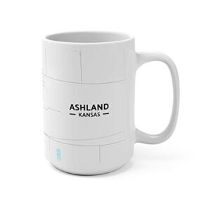 Ashland, Kansas KS Map Mug (15 oz)