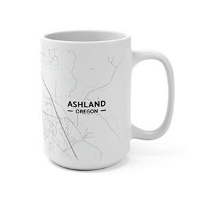 Ashland, Oregon OR Map Mug (15 oz)