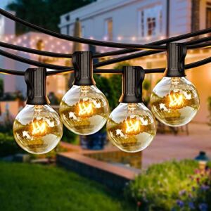 JMEXSUSS G40 Outdoor String Lights, 25ft Backyard Lights Outdoor Waterproof with 25+2 Edison Glass Bulbs, UL Listed Connectable Globe String Lights for Outside Patio Bistro Decor