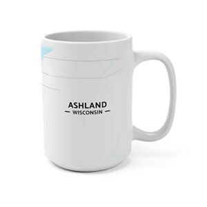 Ashland, Wisconsin WI Map Mug (15 oz)