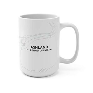 Ashland, Pennsylvania PA Map Mug (15 oz)
