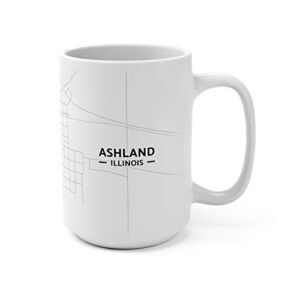 Ashland, Illinois IL Map Mug (15 oz)