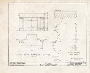 Historic Pictoric : Blueprint HABS ORE,15-ASH.V,1- (Sheet 13 of 17) – James C. Tolman House, Pacific Highway, Ashland, Jackson County, OR 30in x 24in