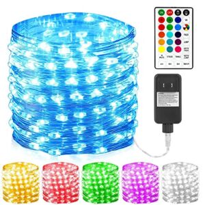 GDEALER Fairy Lights 66FT 200 LED Waterproof Color Changing String Lights with Remote 7 Lighting Modes Plug in Twinkle Lights for Bedroom Wedding Patio Craft Christmas Decor – 16 Colors