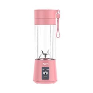Portable Blender,Portable Juicer,Fruit Mixer – 6 Blades in 3D, 380ml Fruit Mixing Machine with USB Charger Cable（Pink）