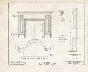 Historic Pictoric : Blueprint HABS ORE,15-ASH.V,1- (Sheet 16 of 17) – James C. Tolman House, Pacific Highway, Ashland, Jackson County, OR 30in x 24in