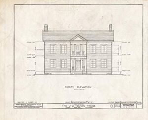 Historic Pictoric : Blueprint HABS ORE,15-ASH.V,1- (Sheet 4 of 17) – James C. Tolman House, Pacific Highway, Ashland, Jackson County, OR 30in x 24in