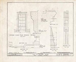 Historic Pictoric : Blueprint HABS ORE,15-ASH.V,1- (Sheet 14 of 17) – James C. Tolman House, Pacific Highway, Ashland, Jackson County, OR 30in x 24in