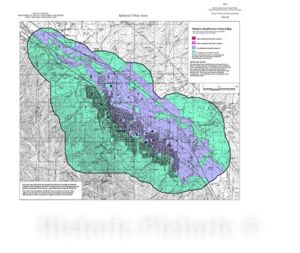 Historic Pictoric Map : Relative Earthquake Hazard maps for Selected Urban Areas in Western Oregon, Ashland, 1999 Cartography Wall Art : 30in x 24in