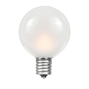 Novelty Lights G50 Outdoor String Light Globe Replacement Bulbs, E12/C7 Base, Frosted White, 25 Pack