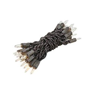 Novelty Lights 35 Light Clear Christmas Craft Mini Light Set, Non-Connectable, Brown Wire, 13.5′ Long