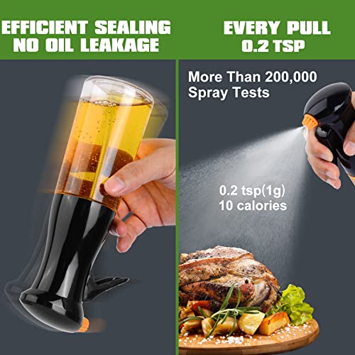 Oil Sprayer for Cooking, Upgraded Olive Oil Sprayer Bottle, Air Fryer Accessories, Oil Mister for Air Fryer, 7oz/200ml Oil Vinegar Spritzer, Kitchen Gadgets for Salad, BBQ, Roasting (Black) | The Storepaperoomates Retail Market - Fast Affordable Shopping
