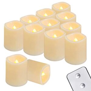 Homemory Flameless Votive Candles with Remote, 12Pack Flickering Battery Operated LED Tealight Candles, Realistic Fake Candle for Wedding, Halloween, Christmas Decor(Warm Yellow, Battery Included)