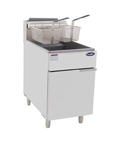 CookRite ATFS-75 Commercial Deep Fryer with Baskets 5 Tube Stainless Steel Natural Gas Floor Fryers-170000 BTU