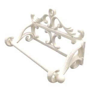 Comfy Hour Antique and Vintage Collection Cast Iron Classic Toilet Paper Holder, White