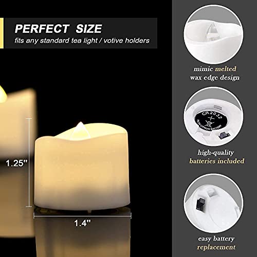 Homemory 24-Pack Tea Lights with Timer, Built-in 6 Hours Timer, Flameless Candles with Timer, Flickering Tea Lights Candles Battery Operated for Holiday Decor, Home Decor, Dia 1-2/5‘’ x H 1-1/4” | The Storepaperoomates Retail Market - Fast Affordable Shopping