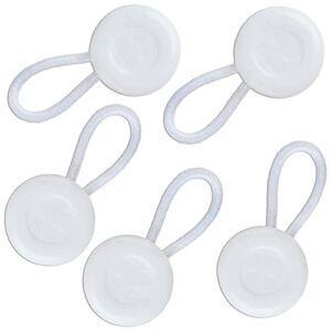 Comfy Clothiers Elastic Collar Extenders for Mens Shirts (5-Pack) Dress Shirt Collar Expanders – White Buttons