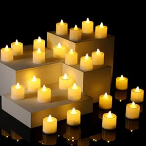 Honoson 24 Pieces Christmas Flameless Candles LED Flameless Flickering Tea Lights Candles Battery Operated Votive Candles for Christmas Decor Wedding Celebration Party Table Decoration Supplies