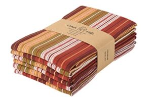 Urban Villa Kitchen Towels Harvest Stripes Premium Quality100% Cotton Dish Towels Mitered Corners Ultra Soft(20X30 Inches) Multi Set of 6