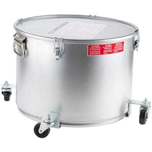MirOil 60LC Grease Bucket & Oil Filter Pot | Gasket Safety Lid with Quick Lock Clips | For Fryer Oil Capacity Up to 55 lbs | Low Profile To Fit Under Drain Valves | Caster Wheel Base | 7 Gallon Capacity
