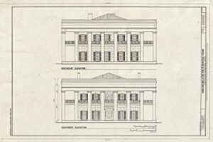 Historic Pictoric : Blueprint HABS LA,3-GEIM.V,1- (Sheet 6 of 9) – Ashland Belle Helene Plantation, Highway 75, Geismar, Ascension Parish, LA 36in x 24in