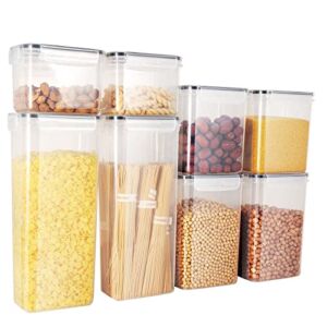 Airtight Food Storage Containers Set, 8 Pcs BPA Free Cereal Storage Containers with Lids Airtight, Storage Containers for Food and Sugar, Kitchen Pantry Organization and Storage