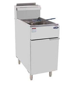 CookRite ATFS-50 Commercial Deep Fryer with Baskets 4 Tube Stainless Steel Natural Gas Floor Fryers-136000 BTU