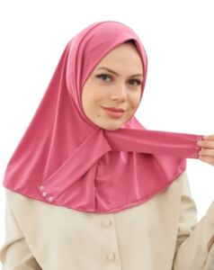 Marwa Fashion Muslim Hijab for Women – Premium Quality Hijab Scarves for Women made up Sandy – Sweat Absorbent Dark Pink