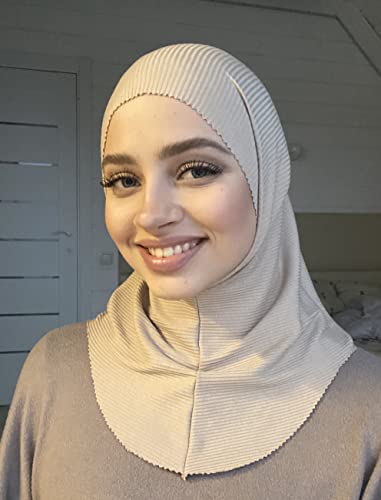 VeilWear Cotton head scarf, instant hijab one piece, ready to wear muslim accessories for women (beige) | The Storepaperoomates Retail Market - Fast Affordable Shopping