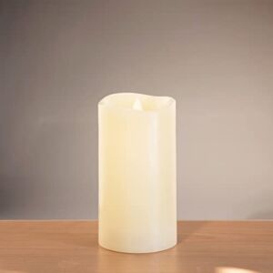 Flameless Candles Flickering Flame Effect (D 3″ x H 6″) Ivory Auto-Moving, 3D Wick LED Pillar Candles Real Wax with Timer Battery Operated and Remote to Buy Separately