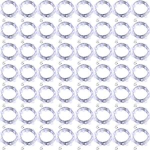 100 Pack Fairy Lights Battery Operated 3 Speed Modes, 7 Ft/ 2 M 20 LED Battery String Mini Lights Waterproof Wire Twinkle Lights Party Favors for Wedding Birthday Vases Flower Decor (Cool Light)