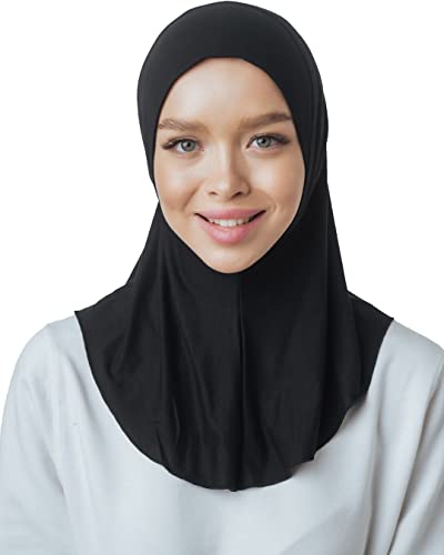 VeilWear Cotton head scarf, instant hijab one piece, ready to wear muslim accessories for women (black), One Size | The Storepaperoomates Retail Market - Fast Affordable Shopping