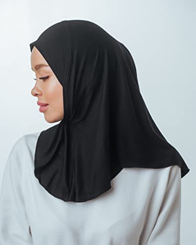 VeilWear Cotton head scarf, instant hijab one piece, ready to wear muslim accessories for women (black), One Size | The Storepaperoomates Retail Market - Fast Affordable Shopping